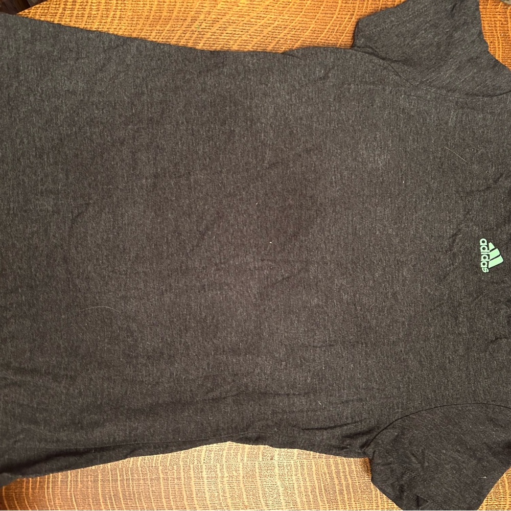 Adidas Women's Charcoal Tee with Mint Logo - Picture 3 of 3